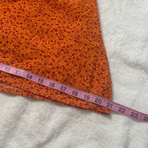 Vintage Y2K Orange Cottagecore Scoop Neck Coquette Mini Romper - Picture 12 of 13
